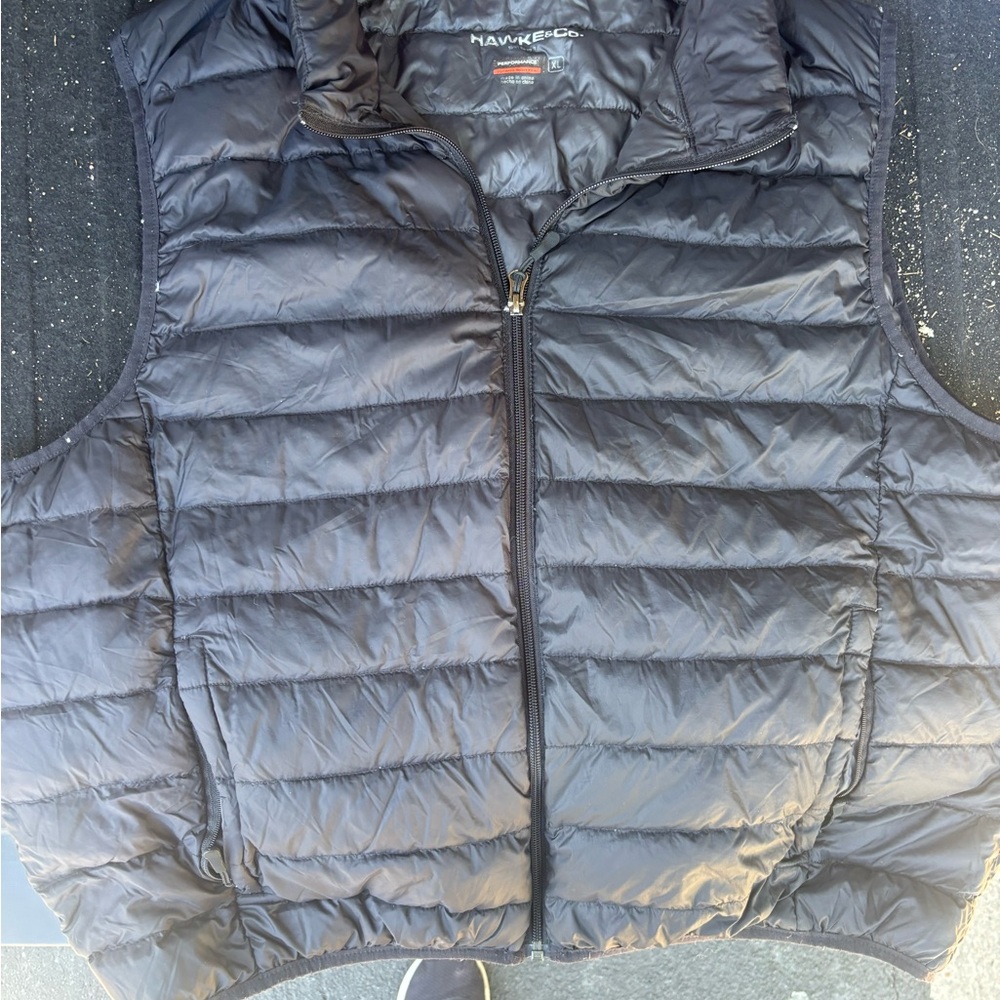 Hawke & Co Black Puffer Vest with Red Trim